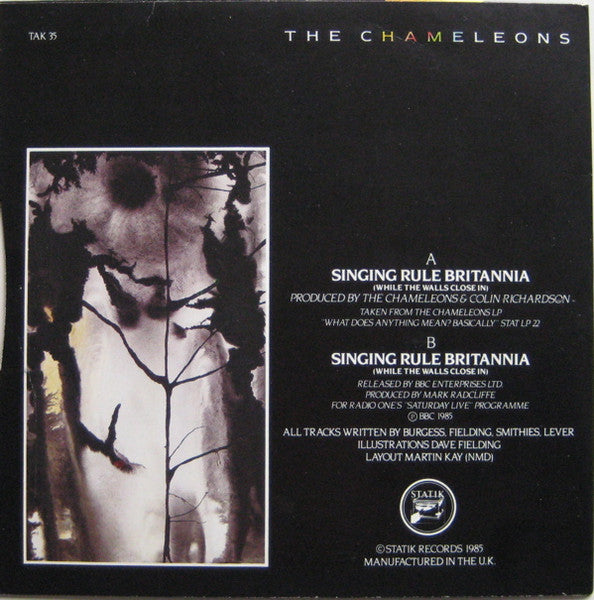 The Chameleons : Singing Rule Britannia (While The Walls Close In) (7", Single)
