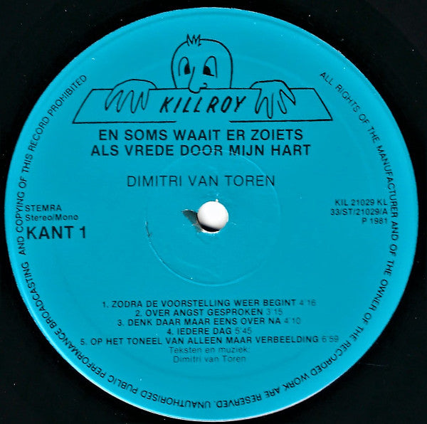 Dimitri Van Toren : En Soms Waait Er Zoiets Als Vrede Door Mijn Hart (LP, Album)