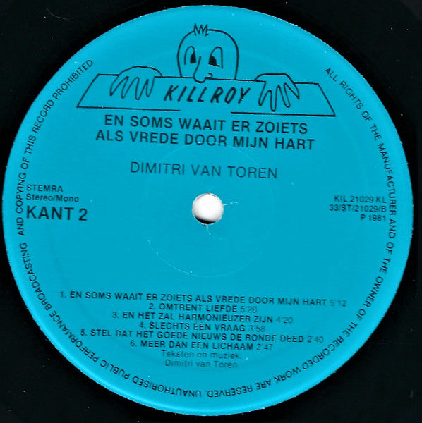 Dimitri Van Toren : En Soms Waait Er Zoiets Als Vrede Door Mijn Hart (LP, Album)