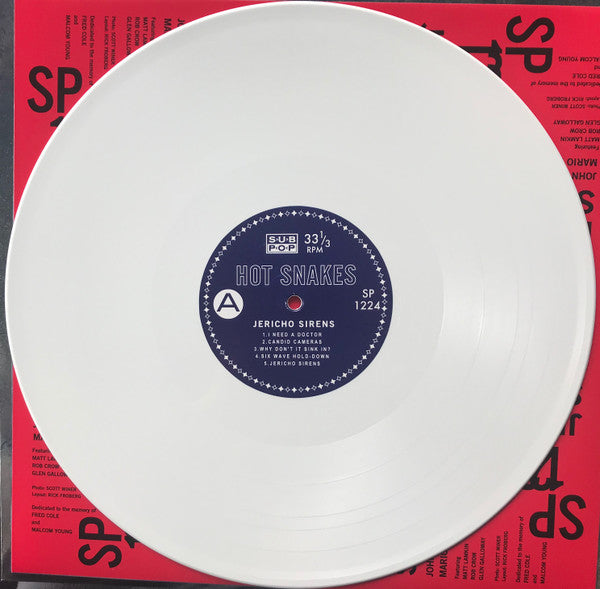 Hot Snakes : Jericho Sirens (LP, Album, Whi)