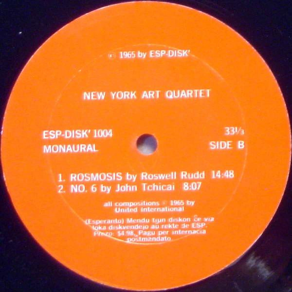 New York Art Quartet : New York Art Quartet (LP, Album, Mono)