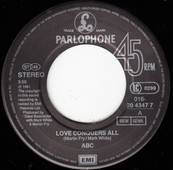 ABC : Love Conquers All (7", Single)