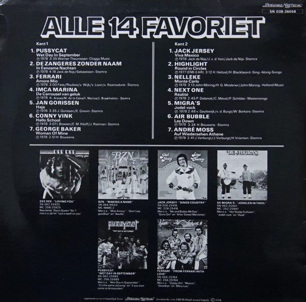 Various : Alle 14 Favoriet (LP, Comp)