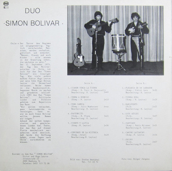 Duo "Simon Bolivar" : Duo Simon Bolivar (LP, Album)
