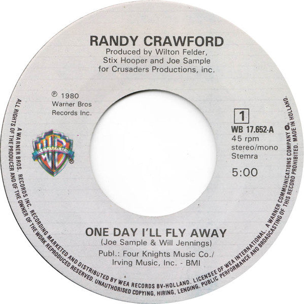 Randy Crawford : One Day I'll Fly Away (7", Single)