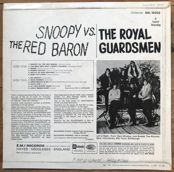 The Royal Guardsmen : Snoopy Vs. The Red Baron (LP, Album)