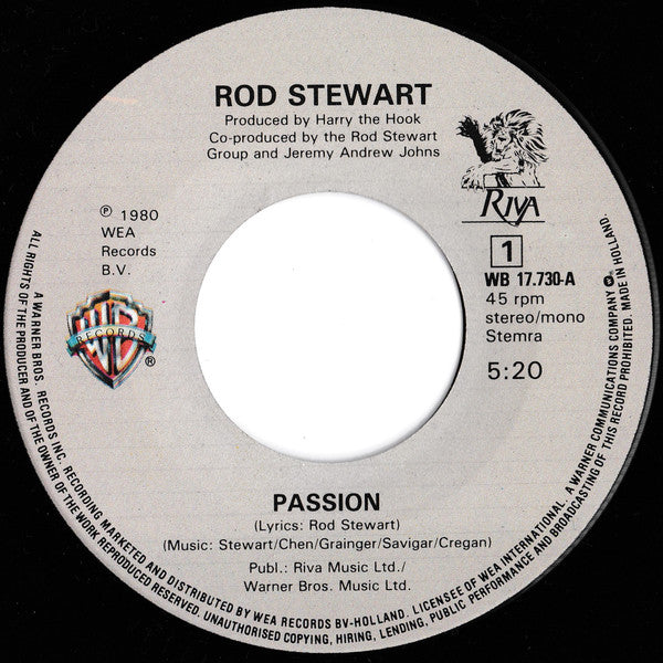 Rod Stewart : Passion (7", Single)