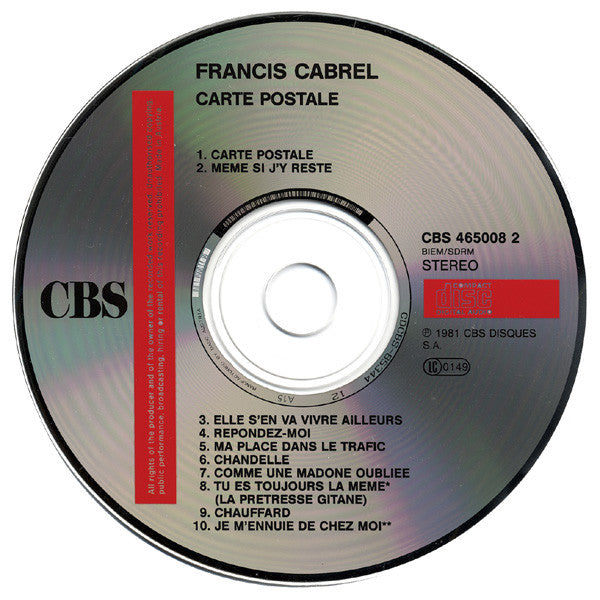 Francis Cabrel : Carte Postale (CD, Album, RE)