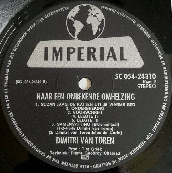 Dimitri Van Toren : Naar Een Onbekende Omhelzing (LP, Album)