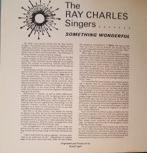 The Ray Charles Singers : Something Wonderful (LP, Album)