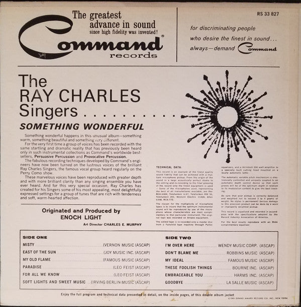 The Ray Charles Singers : Something Wonderful (LP, Album)