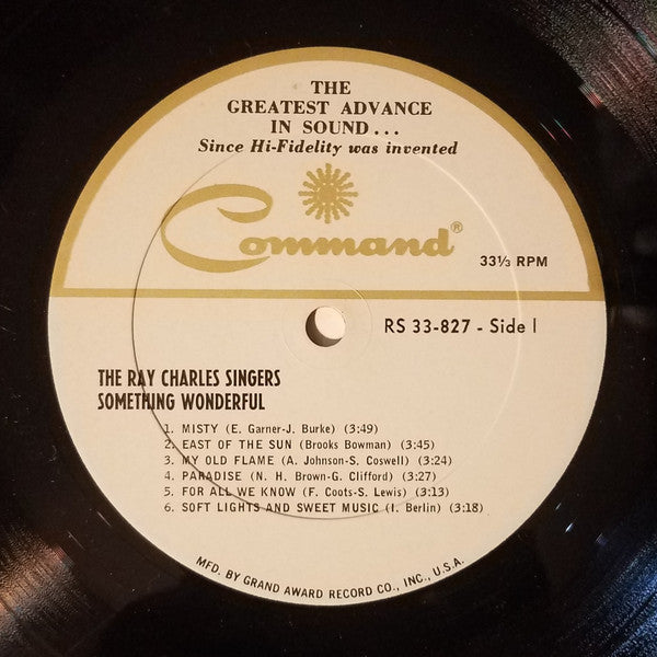 The Ray Charles Singers : Something Wonderful (LP, Album)