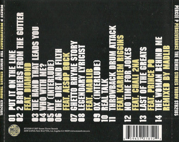 Percee P : Perseverance: The Remix (CD, Album)