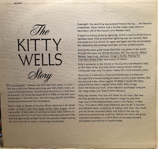 Kitty Wells : The Kitty Wells Story (2xLP, Comp, Pin)
