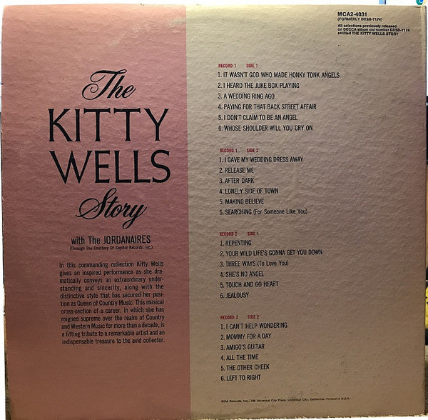 Kitty Wells : The Kitty Wells Story (2xLP, Comp, Pin)