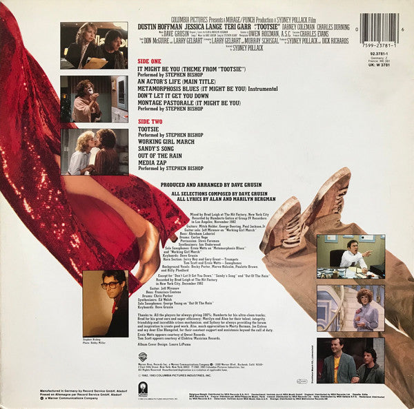 Dave Grusin : Tootsie - Original Motion Picture Soundtrack (LP, Album)