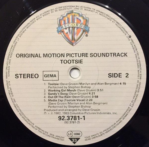 Dave Grusin : Tootsie - Original Motion Picture Soundtrack (LP, Album)