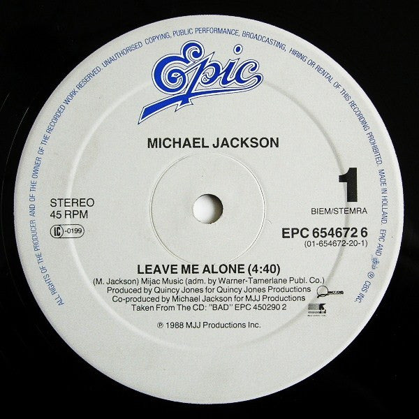 Michael Jackson : Leave Me Alone (12", Single)