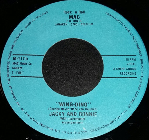 Jacky And Ronnie : Lonesome Together / Wing-Ding (7", Single)