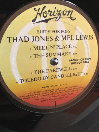 Thad Jones & Mel Lewis : Suite For Pops (LP, Album, Promo, Uni)