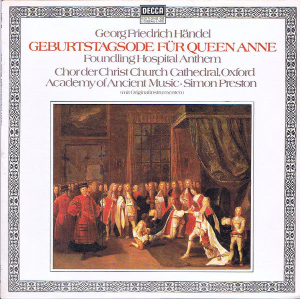 Georg Friedrich Händel - The Choir Of Christ Church Cathedral, The Academy Of Ancient Music, Simon Preston : Geburtstagsode für Queen Anne / Foundling Hospital Anthem (LP)