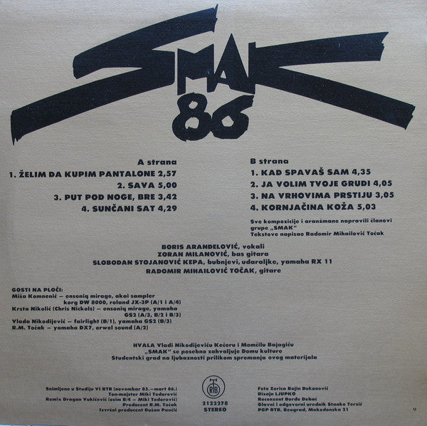 Smak (3) : Smak 86 (LP, Album)