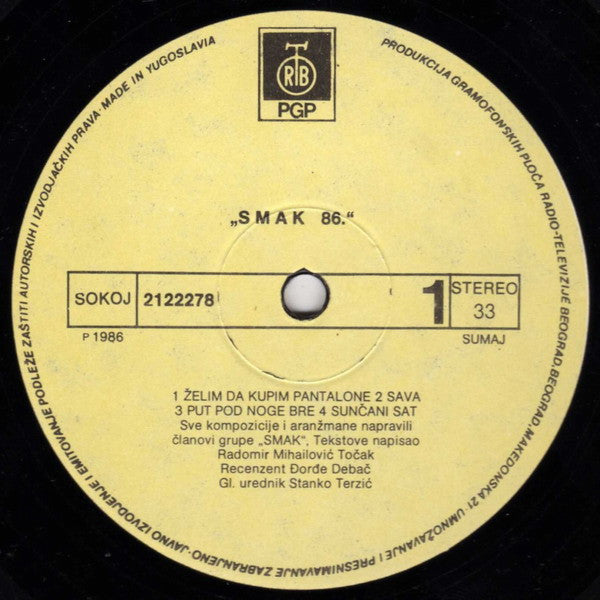 Smak (3) : Smak 86 (LP, Album)