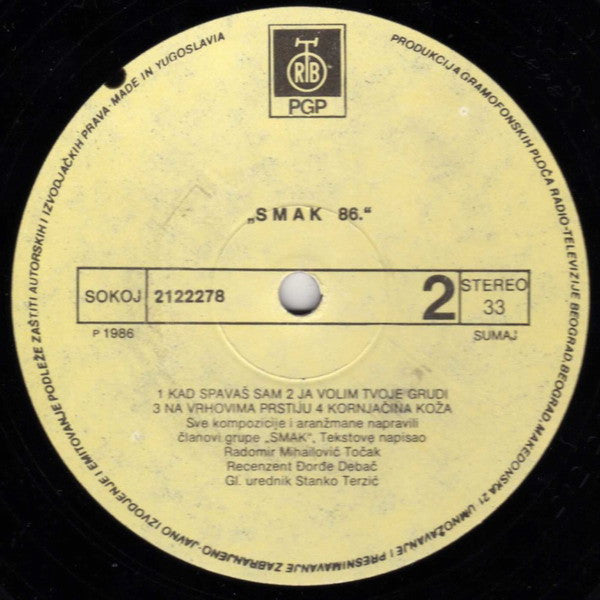 Smak (3) : Smak 86 (LP, Album)