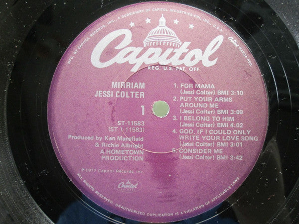 Jessi Colter : Mirriam (LP, Album)