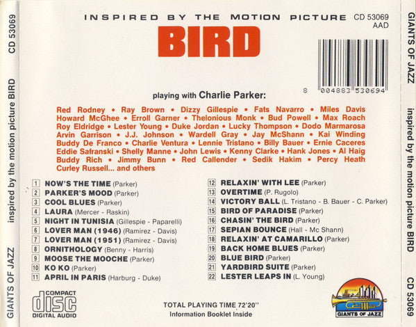 Charlie Parker : Bird (Inspired By The Motion Picture) (CD, Comp)