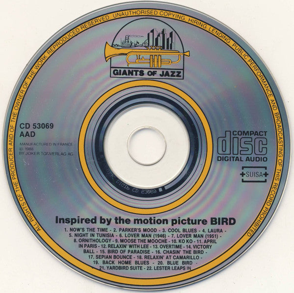 Charlie Parker : Bird (Inspired By The Motion Picture) (CD, Comp)