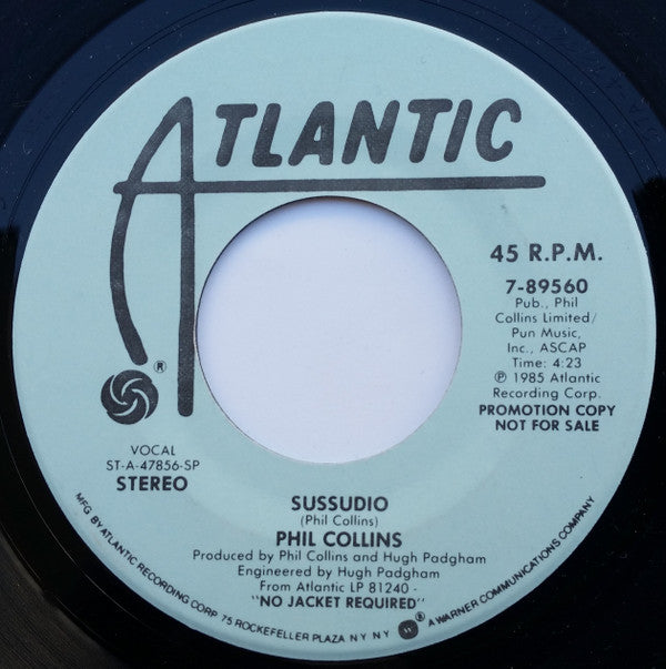 Phil Collins : Sussudio (7", Promo)