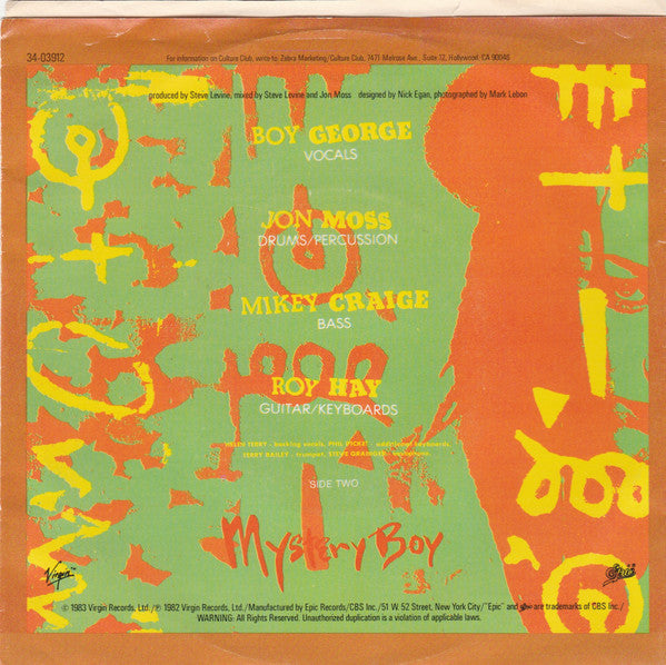 Culture Club : I'll Tumble 4 Ya! (7", Single, Styrene, Pit)