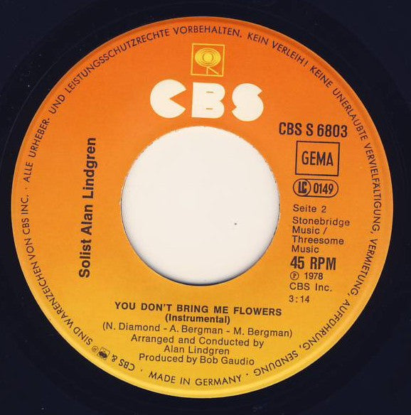Barbra* & Neil* : You Don't Bring Me Flowers (7", Single)