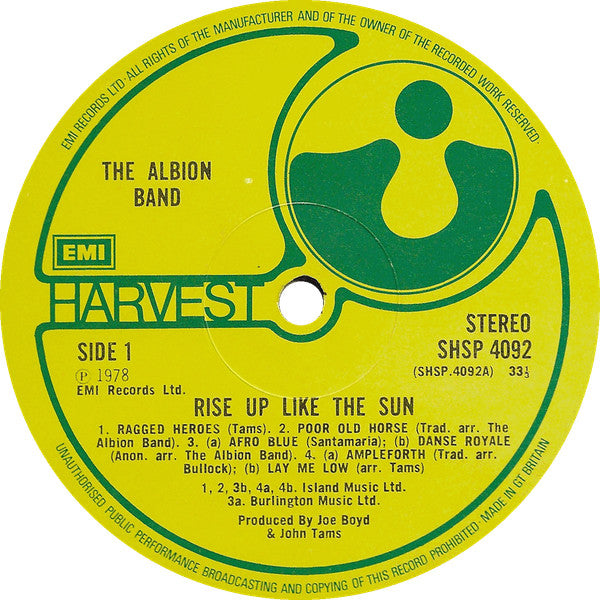 The Albion Band : Rise Up Like The Sun (LP, Album)