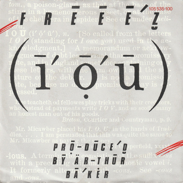 Freeez : I.O.U. (7", Single)