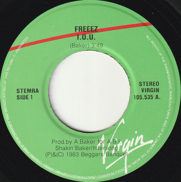 Freeez : I.O.U. (7", Single)