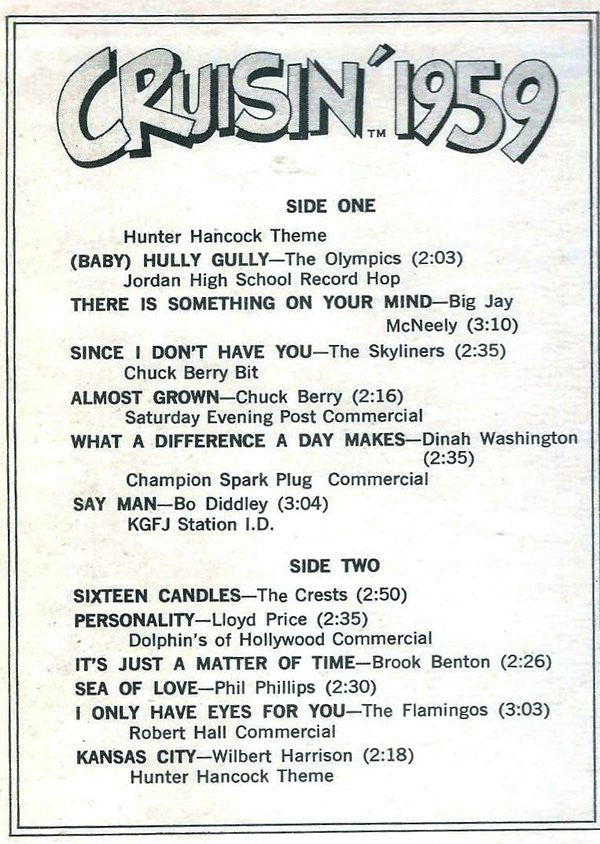 Various : Cruisin' 1959 (LP, Comp, Mixed)