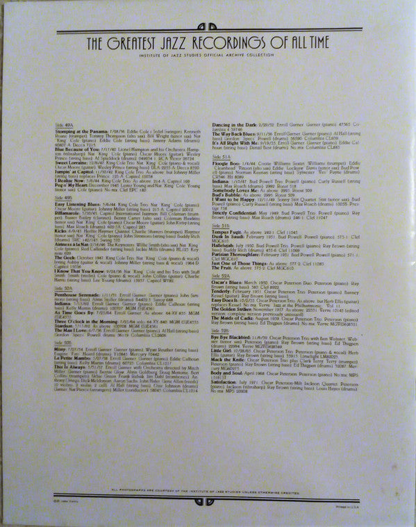 Nat King Cole, Erroll Garner, Bud Powell, Oscar Peterson : Jazz Masters Of The Keyboard Vol. II (4xLP, Comp, Mono, Red + Box)