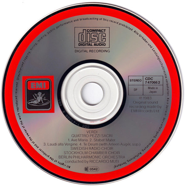 Giuseppe Verdi - Radiokören & Kammarkören, Berliner Philharmoniker, Arleen Auger, Riccardo Muti : Quattro Pezzi Sacri - Four Sacred Pieces (CD, Album)