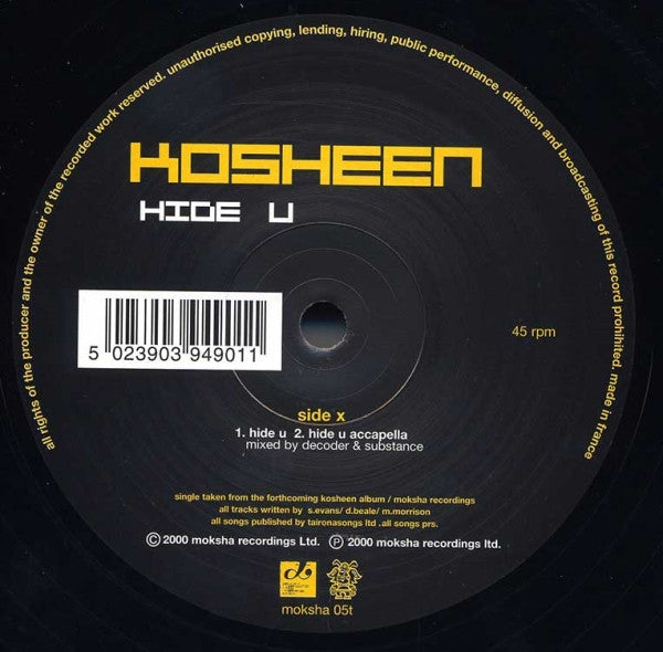 Kosheen : Hide U / Empty Skies (Floor Mix) (12")