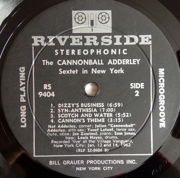 The Cannonball Adderley Sextet* : In New York (LP, Album)