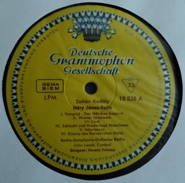 Ferenc Fricsay, Zoltán Kodály, Igor Stravinsky, Gottfried von Einem : Háry-János-Suite / Movements For Piano And Orchestra / Ballade Für Orchester Op. 23 (LP, Album, Mono)