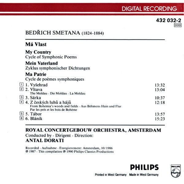 Bedřich Smetana, Antal Dorati, Concertgebouworkest : Mein Vaterland (CD, Album)