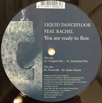 Liquid Dancefloor Feat. Rachel (20) : You Are Ready To Flow (12")