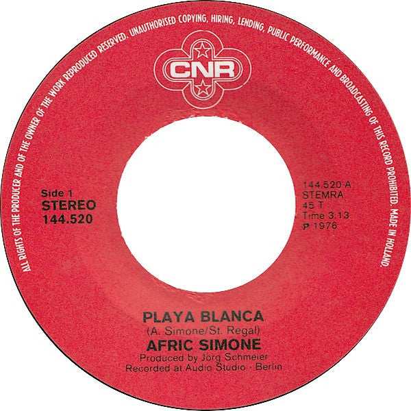 Afric Simone : Playa Blanca (7", Single)