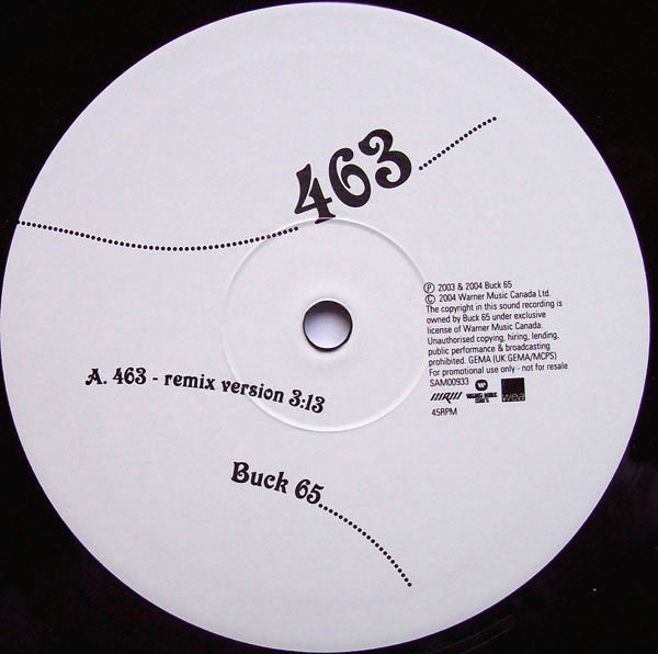 Buck 65 : 463 (10", Single, Promo)