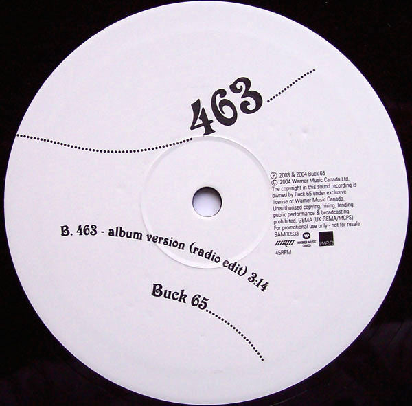 Buck 65 : 463 (10", Single, Promo)