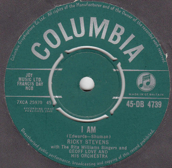 Ricky Stevens : I Cried For You (7", Single)