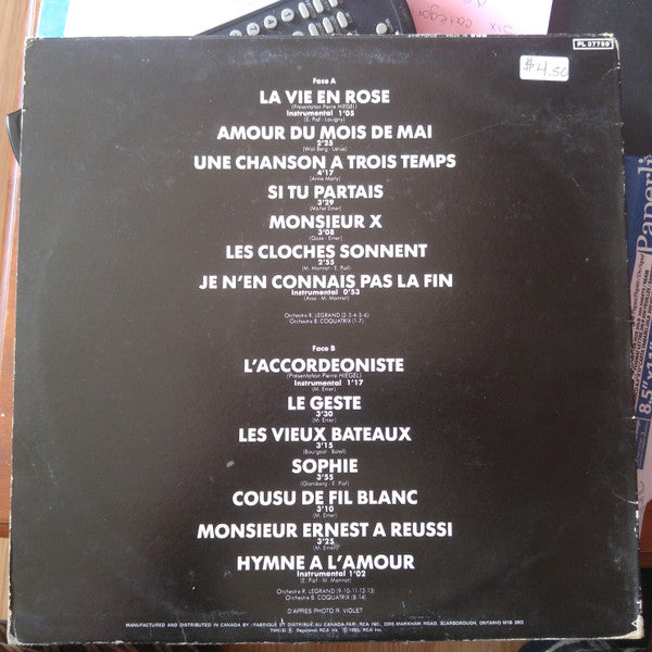 Edith Piaf : Enregistrement Public (LP, Comp, Mono)
